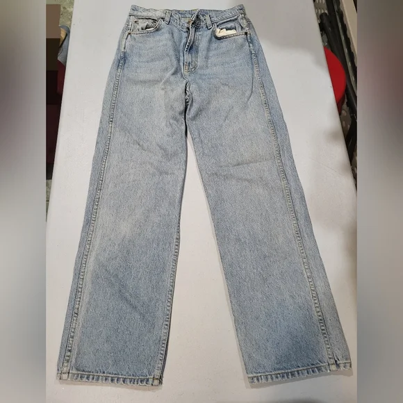 B SIDES Light Blue Straight Leg Jeans - Picture 1 of 6
